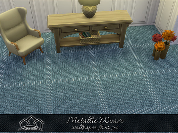 Sims 4 — Metallic Weave Wallpaper floor6 by Emerald — Enhance your home with stylish and cozy wallpaper.(floor set)