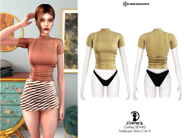 Sims 4 — Clothes SET493 - Turtleneck Tshirt C1613 by Daph's — 8 Swatches