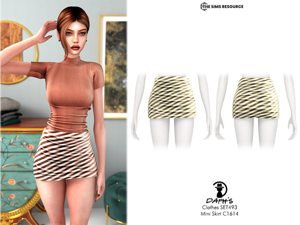 Sims 4 — Clothes SET493 - Mini Skirt C1614 by Daph's — 8 Swatches