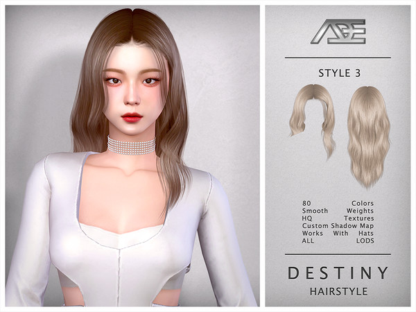 Sims 4 — Destiny - Style 3 (Hairstyle) by Ade_Darma — Destiny Hairstyle - Style 3 Lia - ITZY Ringo MV Inspired Hair New