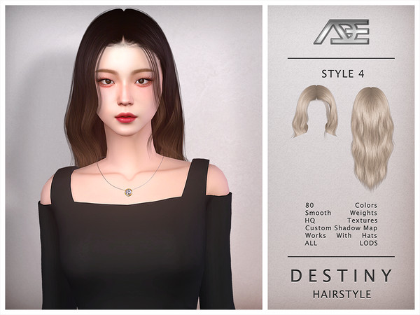 Sims 4 — Destiny - Style 4 (Hairstyle) by Ade_Darma — Destiny Hairstyle - Style 4 Lia - ITZY Ringo MV Inspired Hair New