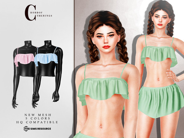 Sims 4 — Bikini Top T-785 by ChordoftheRings — ChordoftheRings Bikini Top T-785 - 5 Colors