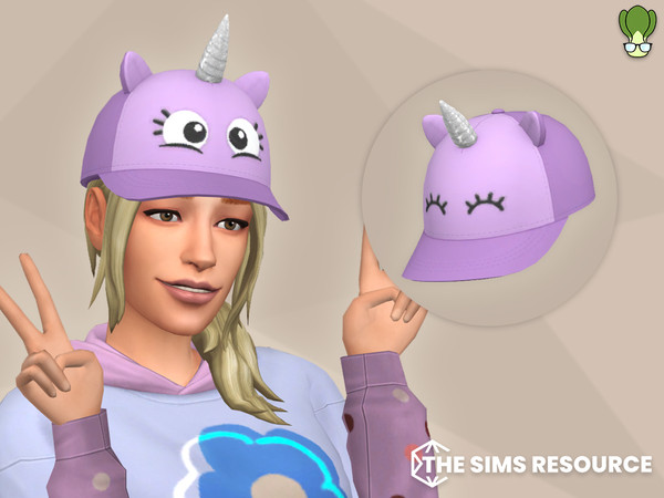 Sims 4 — Unicorn Cap by kapakijo — Unisex baseball cap decorated with unicorn horn.