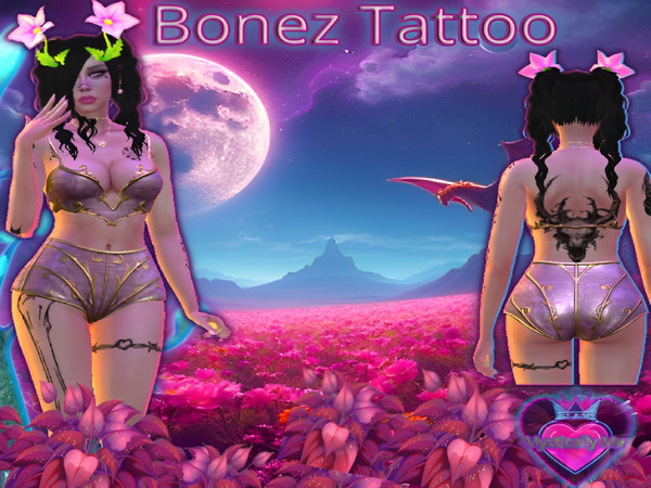 Sims 4 — Bonez TattooF_MysticallyMe.package by Mystically Me — Swatches- 2 in total (two separate packages)