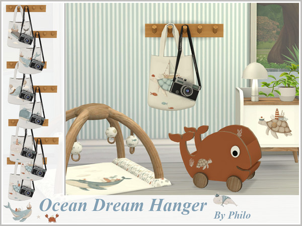 Sims 4 — Philo_Ocean Dream Hanger by philo — Why not decorate your nursery with furnitures picturing whales, sea turtles