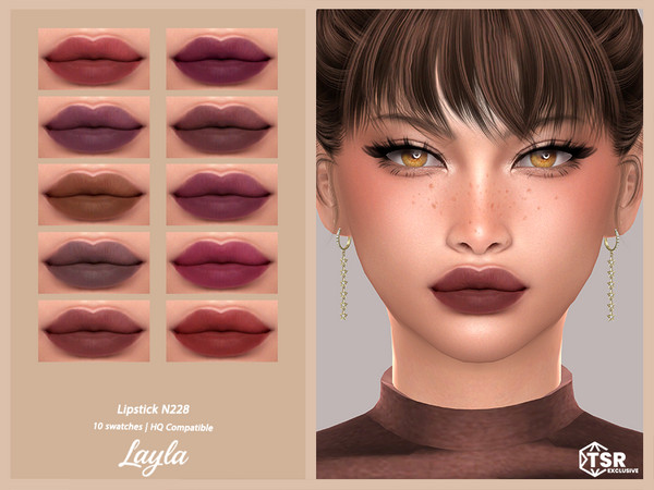 Sims 4 — Lipstick N228 by Layla — Previews were made using HQ Mod