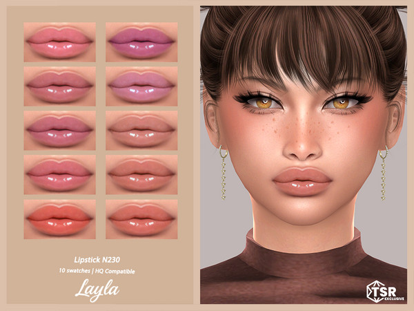 Sims 4 — Lipstick N230 by Layla — Previews were made using HQ Mod