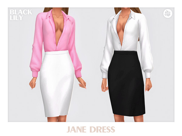 Sims 4 — Jane Dress by Black_Lily — YA, A, Teen