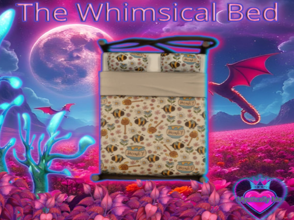 Sims 4 — The Whimsical Bed by Mystically Me — Swatches- Ten (Gif of them on my patreon)