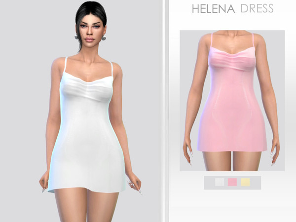 Sims 4 — Helena Dress by Puresim — Female dress in 3 swatches
