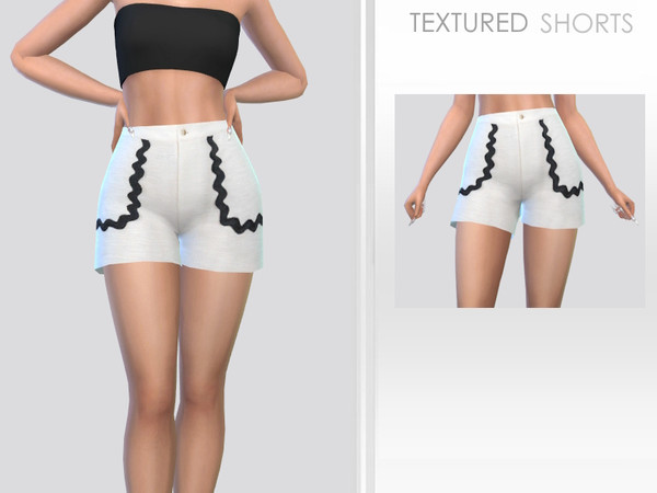 Sims 4 — Textured Shorts by Puresim — Textured shorts for female sims