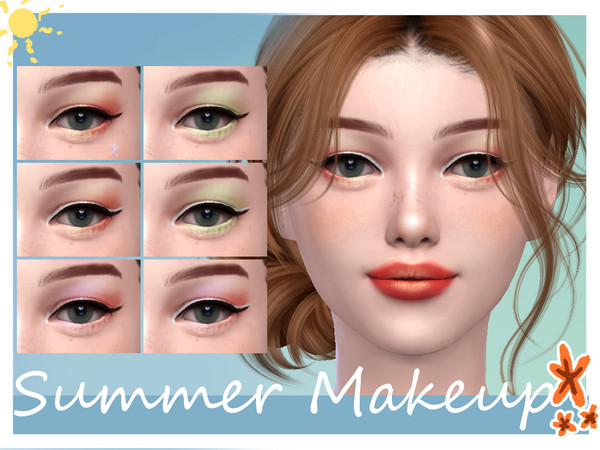 Sims 4 — Summer Makeup - Eyeshadow by LaKitten — Eyeshadow colors of summer makeup