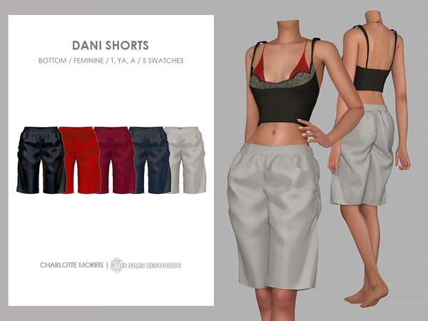Sims 4 — Dani Shorts by Charlotte_Morris — 5 swatches