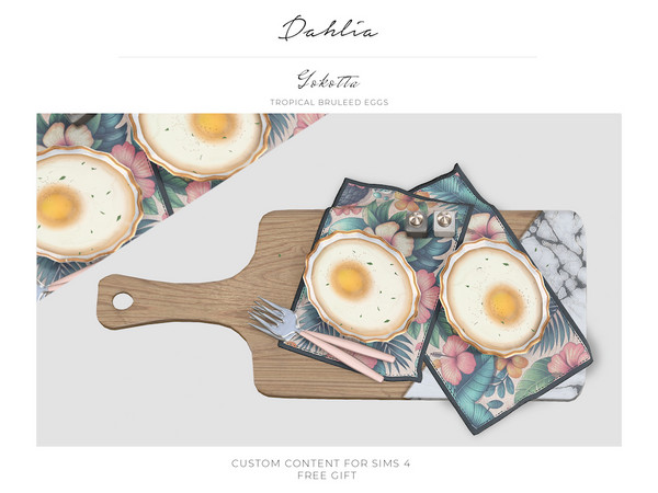 Sims 4 — Dahlia - Gokotta Tropical Bruleed Eggs by VentaStudio — A collection of summer themed items by Dahlia
