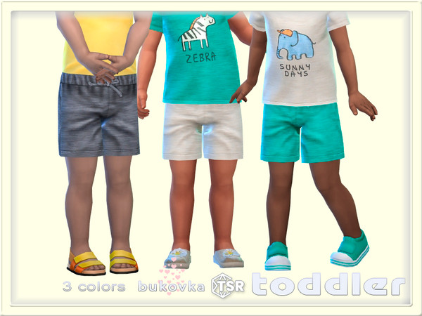 Sims 4 — Sunny Days Shorts by bukovka — Cute shorts for toddlers of both sexes: boys and girls Installs independently,
