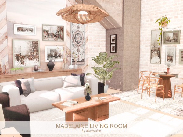 Sims 4 — Madelaine Living Room by BlusterSims — Size: 6x7