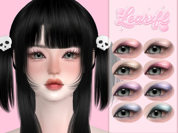 Sims 4 — [Learxfl] Debbie Eyeshadows by Learxfl — Eyeshadows, 10 swatches , HQ and BGC . Standalone item with thumbnail.