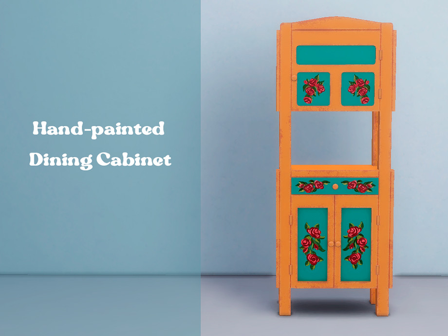 The Sims Resource | Hand-painted Dining Cabinet