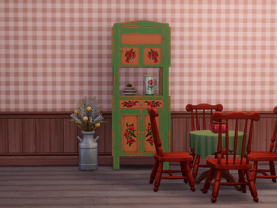 The Sims Resource | Hand-painted Dining Cabinet