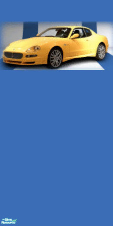 Sims 2 — NK Vehicle Walls - Marco by MoMama — A yellow Marco atop a field of blue.