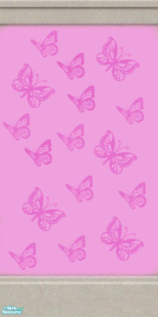 Sims 2 — Pink Butterfly Wall by jjbdcb — An adorable butterfly wallpaper for your little girl.