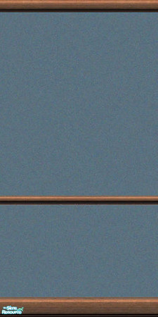 Sims 2 — NK Mallory Cadet Blue LR - Wall Paint by MoMama — Cadet Blue paint bordered by dark teak wood baseboard, molding