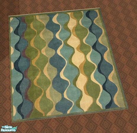 Sims 2 — NK Mallory Cadet Blue LR - Rug by MoMama — This wavy blue and green rug evokes the calmness of the ocean. A