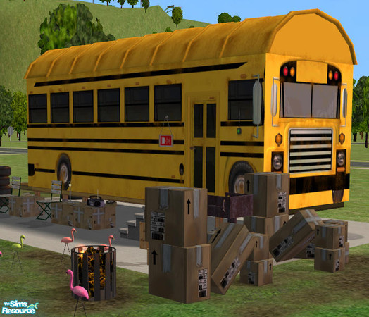 Sims 2 — BusYellow Roof CentrePiece - #287425 by DOT — BusYellow Roof CentrePiece Yellow Bus Living. Roof Meshes by FA