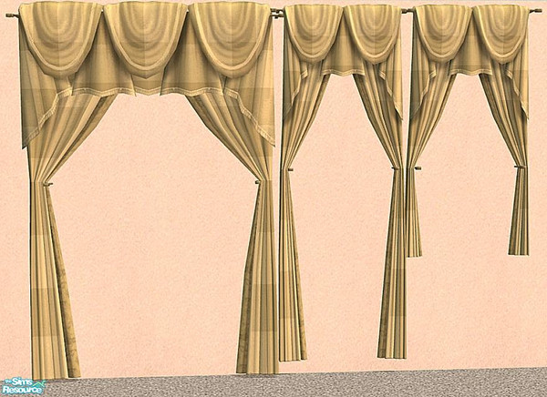 Sims 2 — NK Plaid Inspired Curtains - Yellow by MoMama — Yellow plaid curtains for your long and short windows.