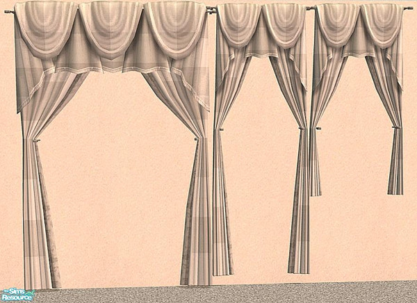 Sims 2 — NK Plaid Inspired Curtains - Off White by MoMama — Off White plaid curtains for your long and short windows.