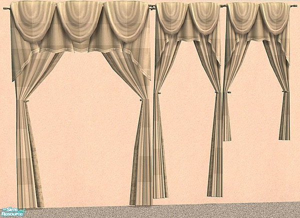 Sims 2 — NK Plaid Inspired Curtains - Eggshell by MoMama — Eggshell plaid curtains for your long and short windows.