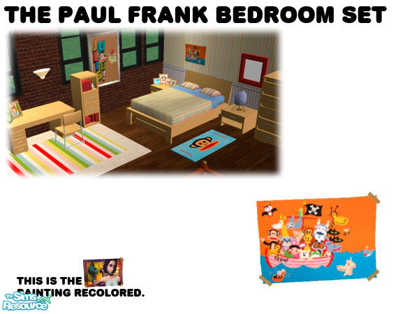Sims 2 — Paul Frank Bedroom Set - Poster by agaliha5 — A fun set inspired by Paul Frank products. Look at my other