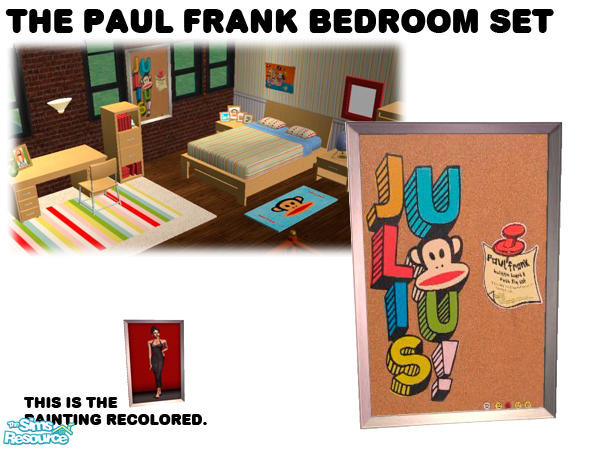 Sims 2 — Paul Frank Bedroom Set - Bulletin Board by agaliha5 — A fun set inspired by Paul Frank products. Look at my