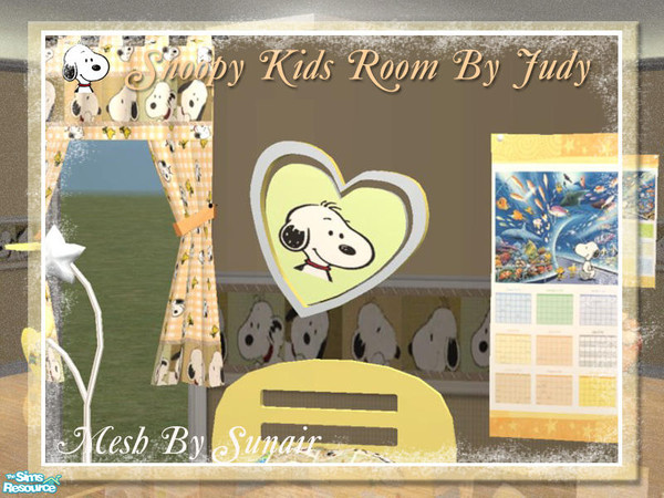 Sims 2 — Judy Snoopy Kids Room - Wall Deco by judyhugsnoopy — Recolor of Sunair CWS Kids Room A & B. You must need to