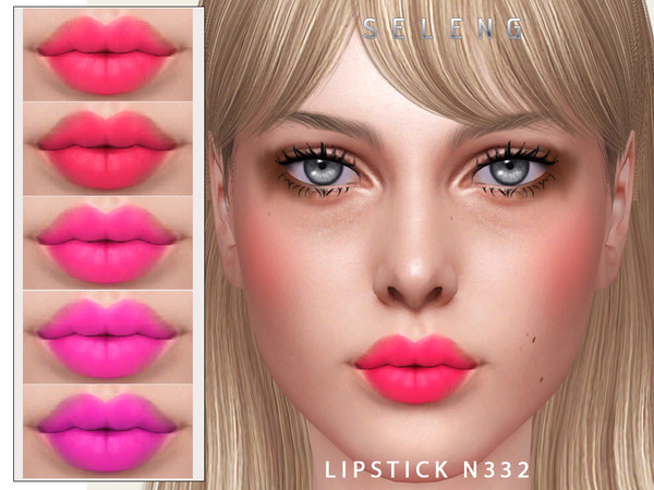 Sims 4 — Lipstick N332 by Seleng — The lipstick has 15 colours and HQ compatible. Allowed for teen, young adult, adult