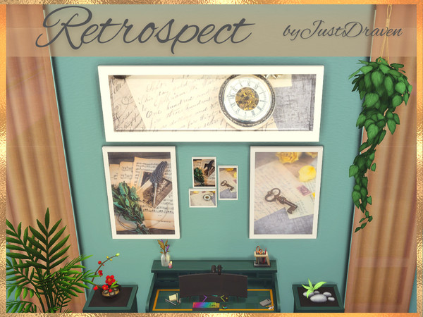 Sims 4 — JustDraven Retrospect Single Portrait Paintings by Draven298 — A collection of cozy, writer's vibe, paintings in