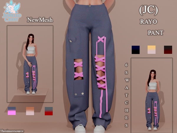 Sims 4 — (JC)RayoPant by JeweledCrest — All Texture Maps New Mesh 6 Colors HQ Compatible -please do not claim as yours