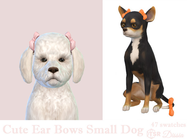 Sims 4 — Cute Ear Bows Small Dogs by Dissia — Cute little bows for your small dog