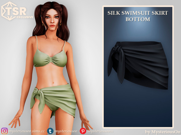 Sims 4 — Silk swimsuit skirt bottom by MysteriousOo — Silk swimsuit skirt bottom in 8 colors