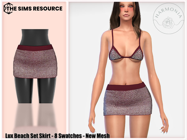Sims 4 — Lux Beach Party Set - Skirt by Harmonia — New Mesh