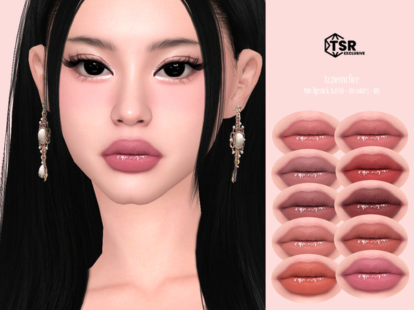 Sims 4 — IMF Min Lipstick N.656 by IzzieMcFire — Min Lipstick N.656 contains 10 colors in hq texture. Standalone item