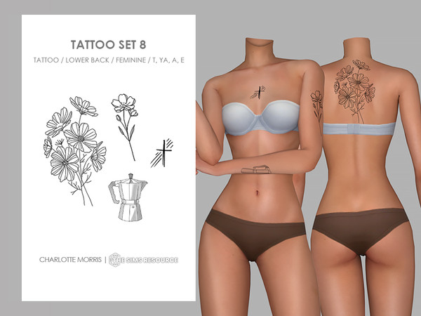 Sims 4 — Tattoo Set 8 by Charlotte_Morris — Skin Details - Tattoos