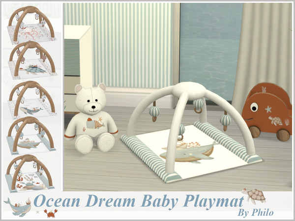 Sims 4 — Philo_Ocean Dream Baby Playmat by philo — Why not decorate your nursery with furnitures picturing whales, sea