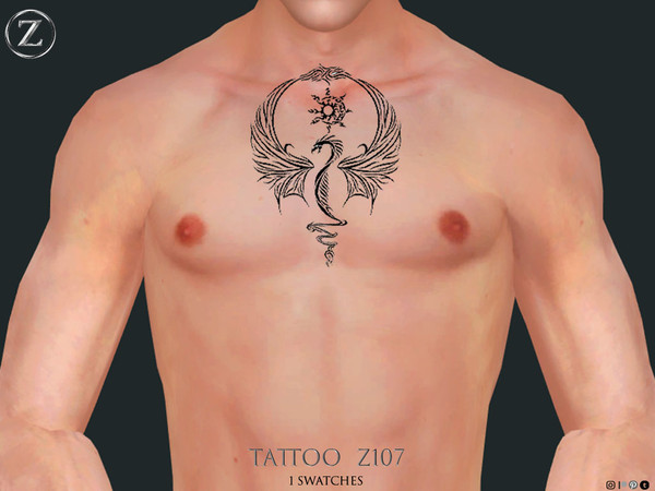 Sims 4 — TATTOO Z107 by ZENX — Base Game