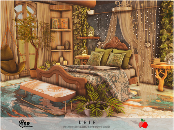 Sims 4 — Leif - bedroom by melapples — a whimsical bedroom with a double bed. enjoy! 6x7
