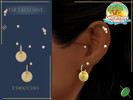Sims 4 — Beachy Ear Piercings by Pitted0live — Vacation ready ear piercings featuring gold shells, beads and pearls