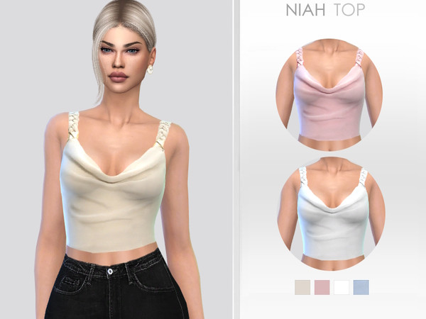 Sims 4 — Niah Top by Puresim — Female top in 4 swatches