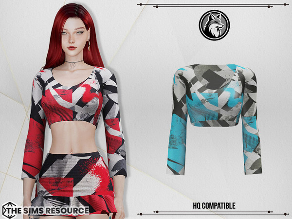 Sims 4 — Anna Set Top by ForLima — 4 Colors