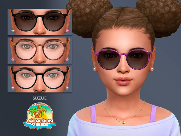 Sims 4 — Vacation Vibes -Adair Glasses Child by Suzue — New Mesh (Suzue)