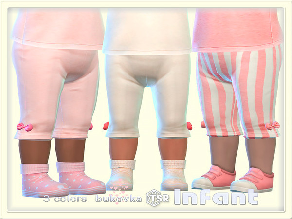 Sims 4 — Pants Happy Days by bukovka — Cute leggings for infant girls only in 3 color options. Installed independently,